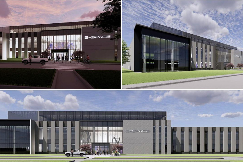 Renderings of exterior of E-Space headquarters buildling