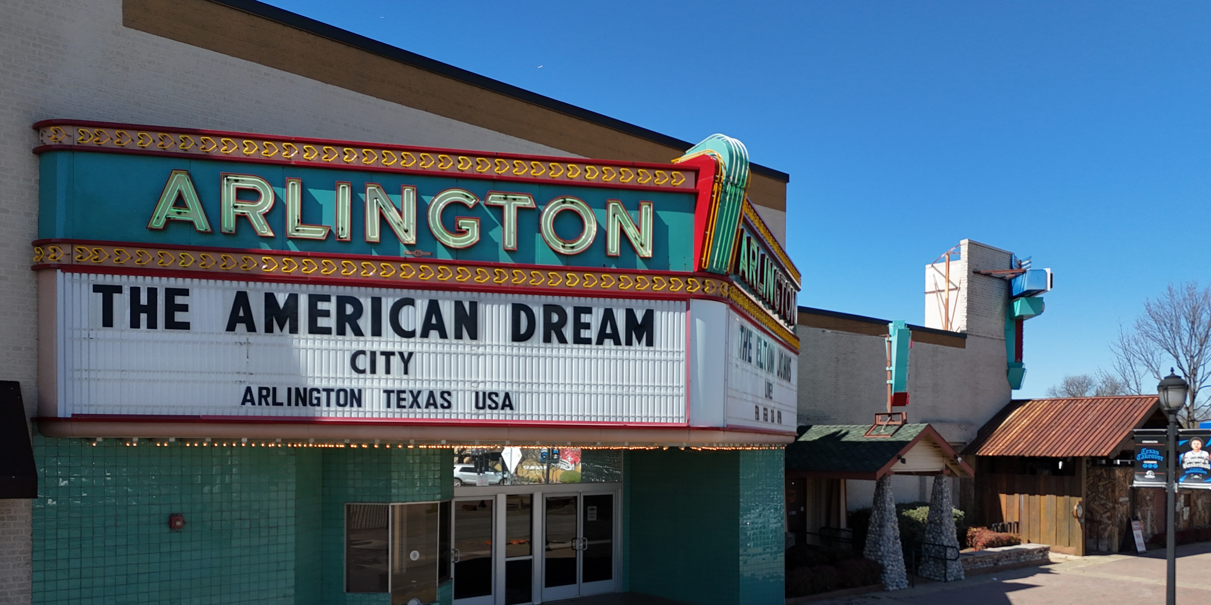 Arlington Music Hall Marquis featuring the words "American Dream City"
